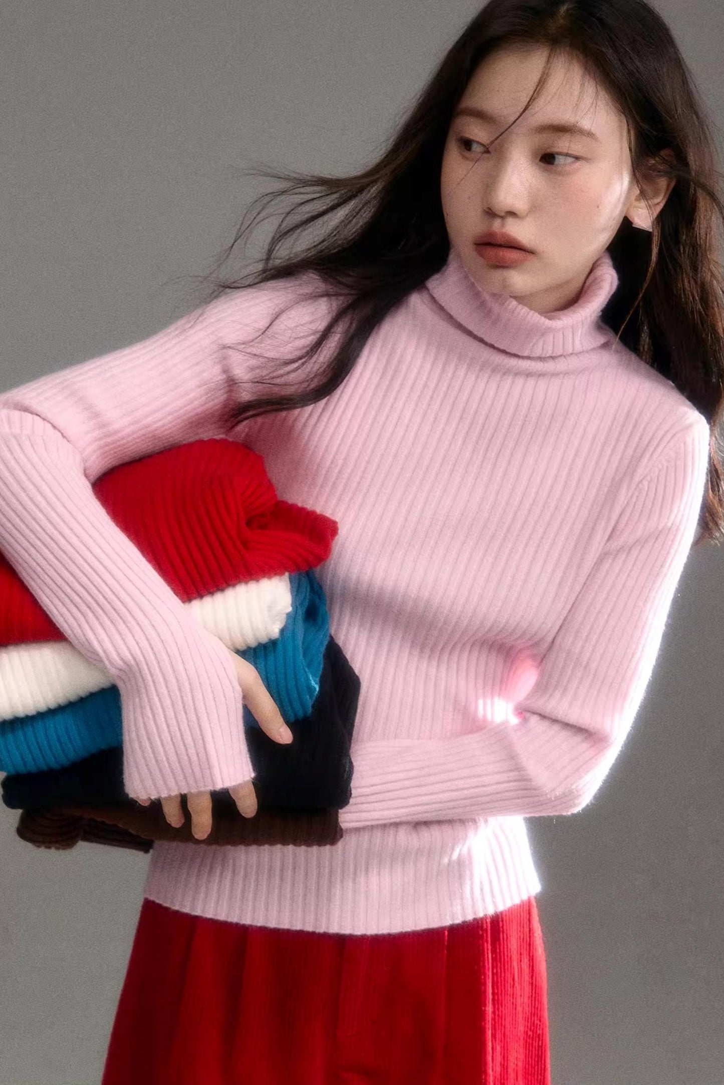 Soft Cloud Ribbed Turtleneck Sweater