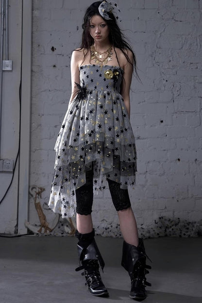 Dreamy Mesh Bustier Gown Dress