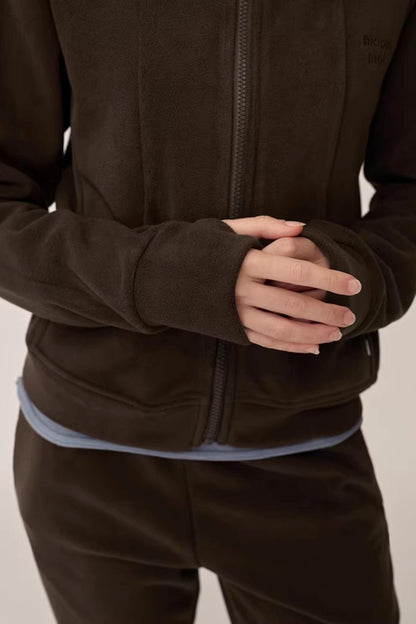Double-Sided Fleece Hooded Jacket Set-Up