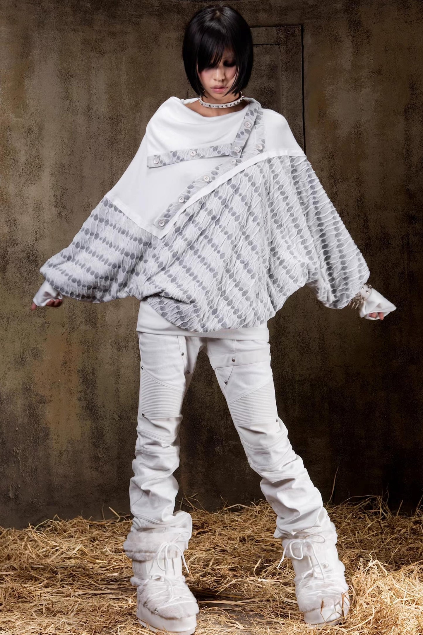 Turtleneck Batwing Sleeve Knit Top
