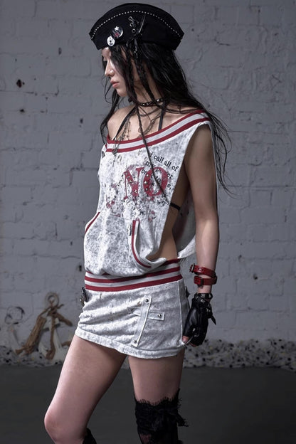 Detachable Hem Punk Corset Dress