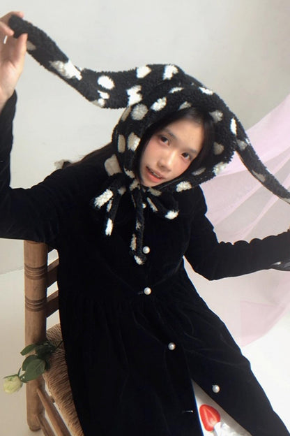 Happy Polka Dot Rabbit Ears Bow Hat