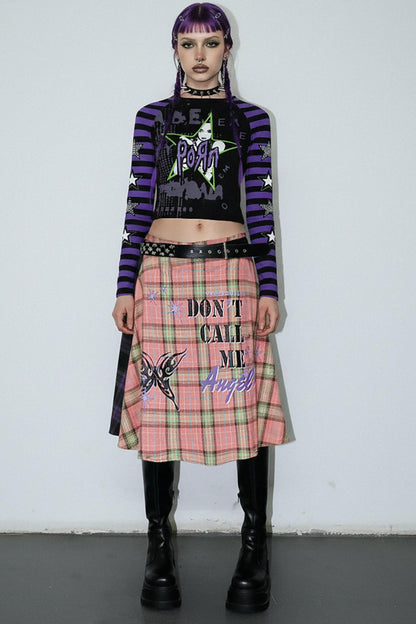 Punk Plaid Layered Skirt