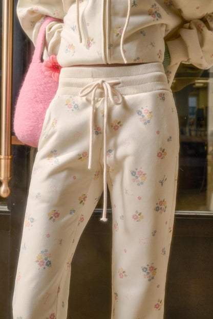 Floral Milky Way Fur Collar Jacket Set-Up