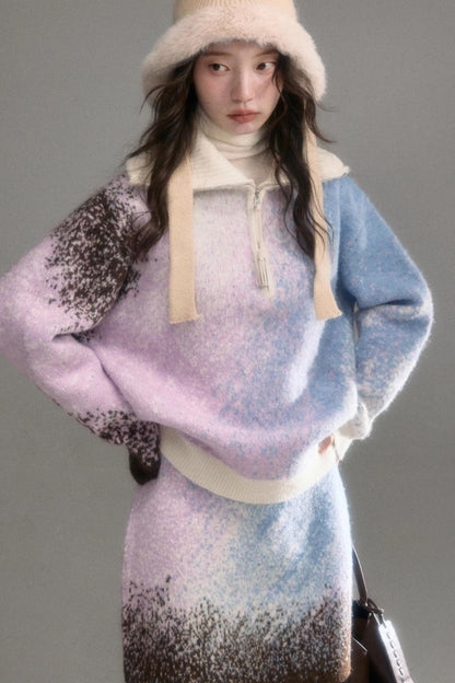 Gradient Wool Blend Winter Set-Up