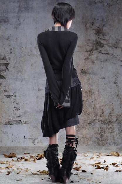 Slim Fit V-Neck Pullover Knit Top