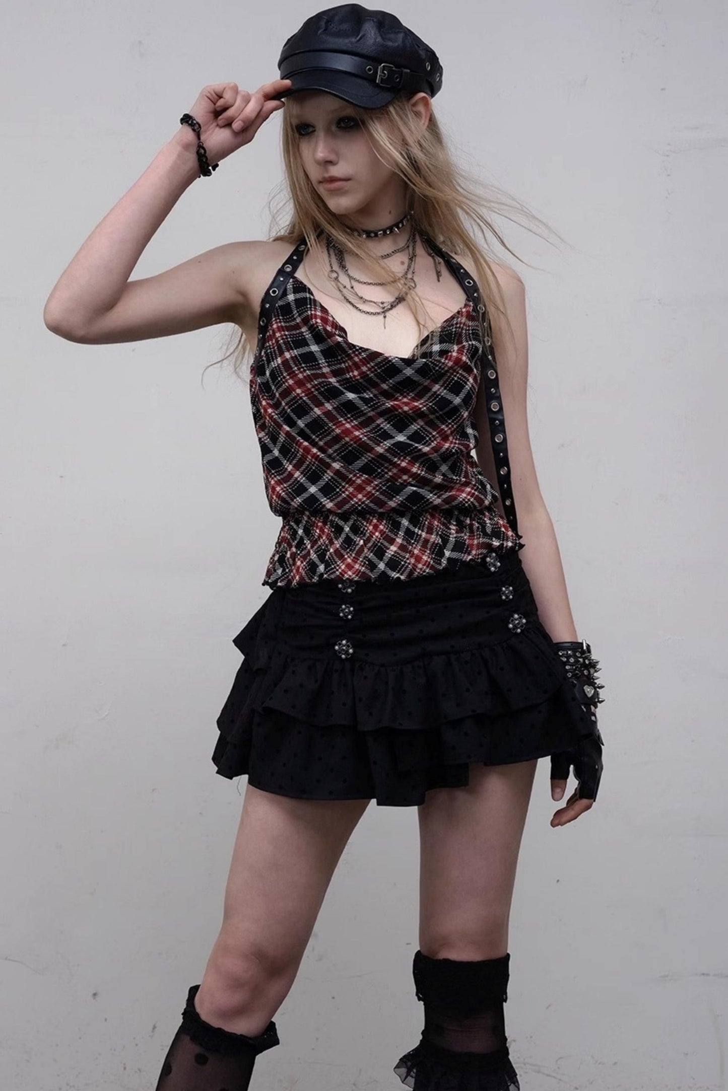 Punk Silhouette Strap Top