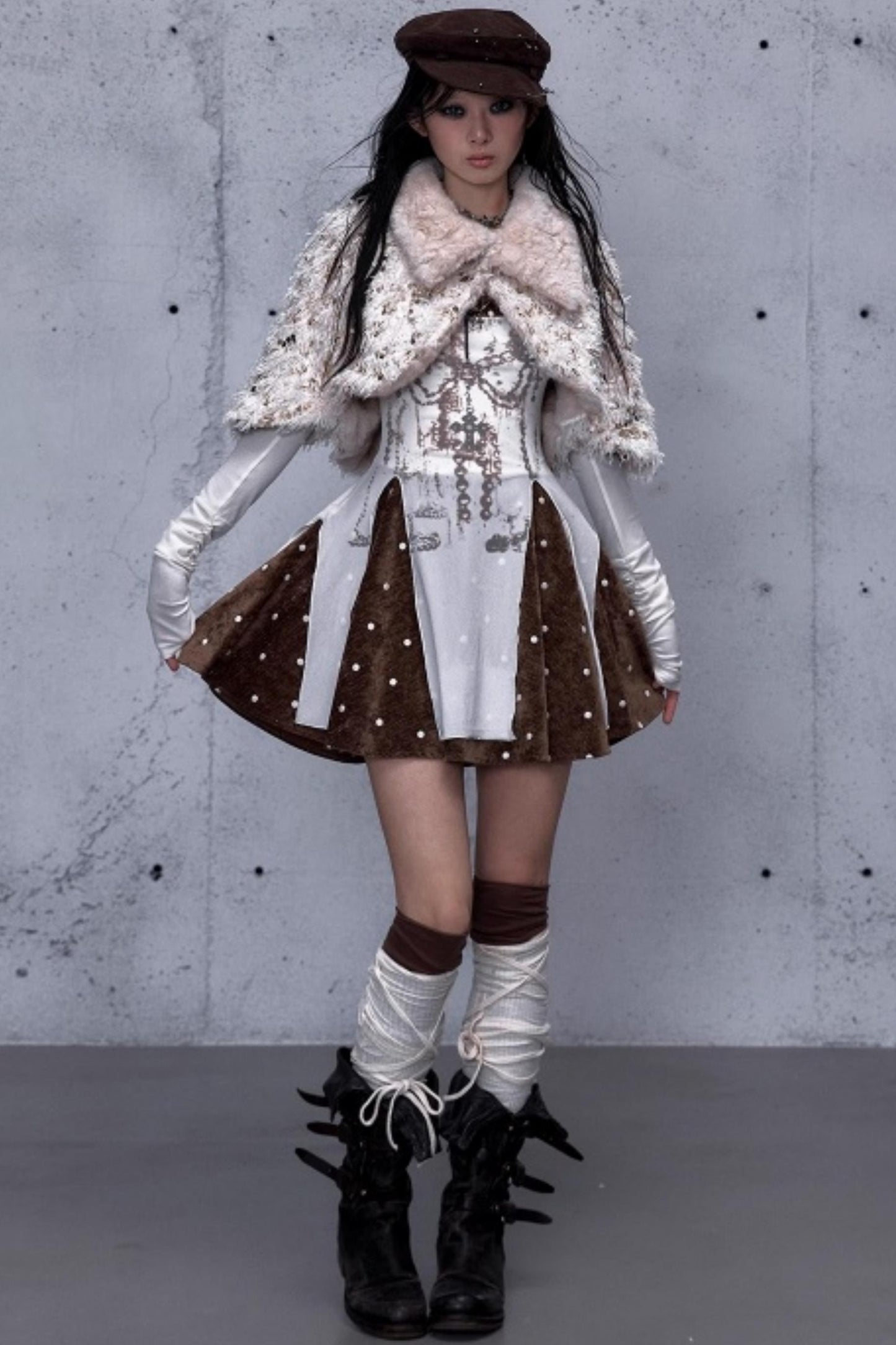 Baroque Velvet Plaid Dress