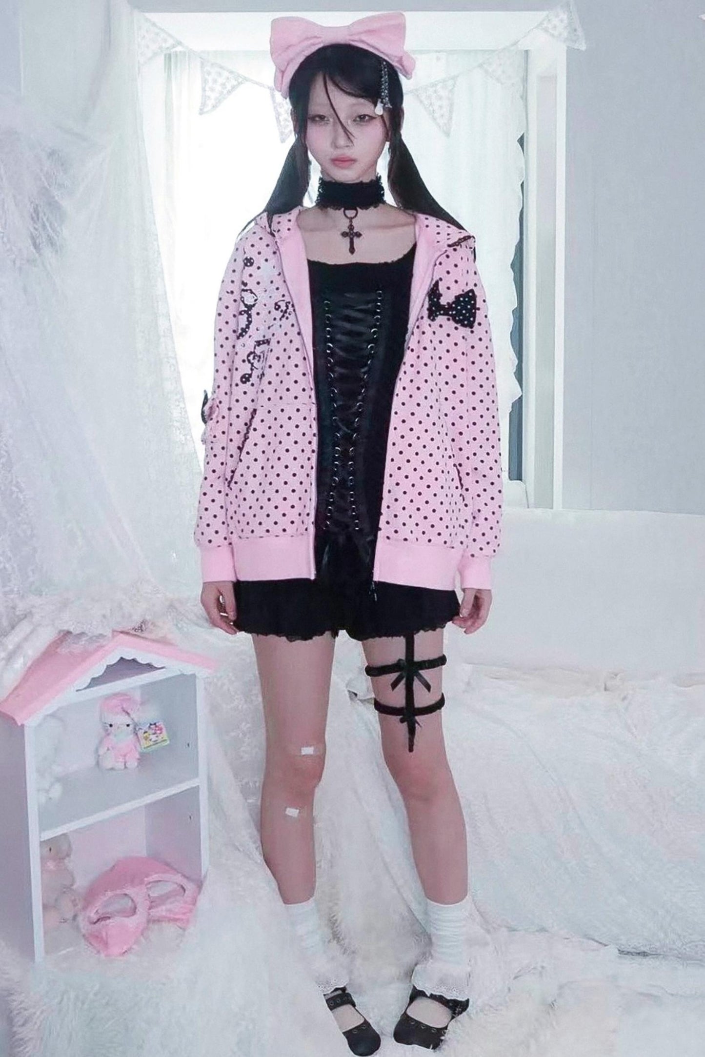 Velvet Polka Dot Sweatshirt