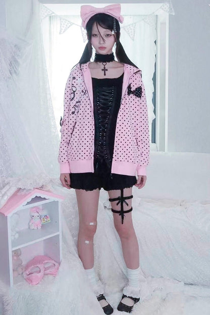 Velvet Polka Dot Sweatshirt