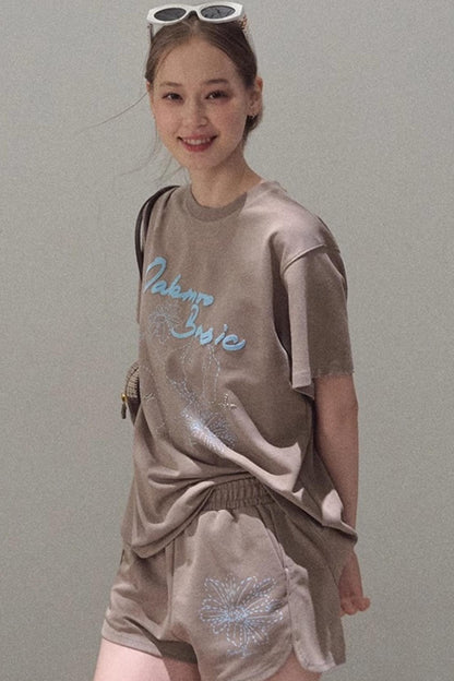 Puppy Cotton Tee & Shorts Set-Up