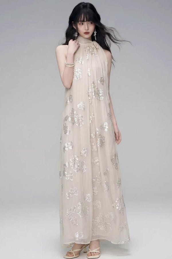 Gilt Shadow Halter Dress