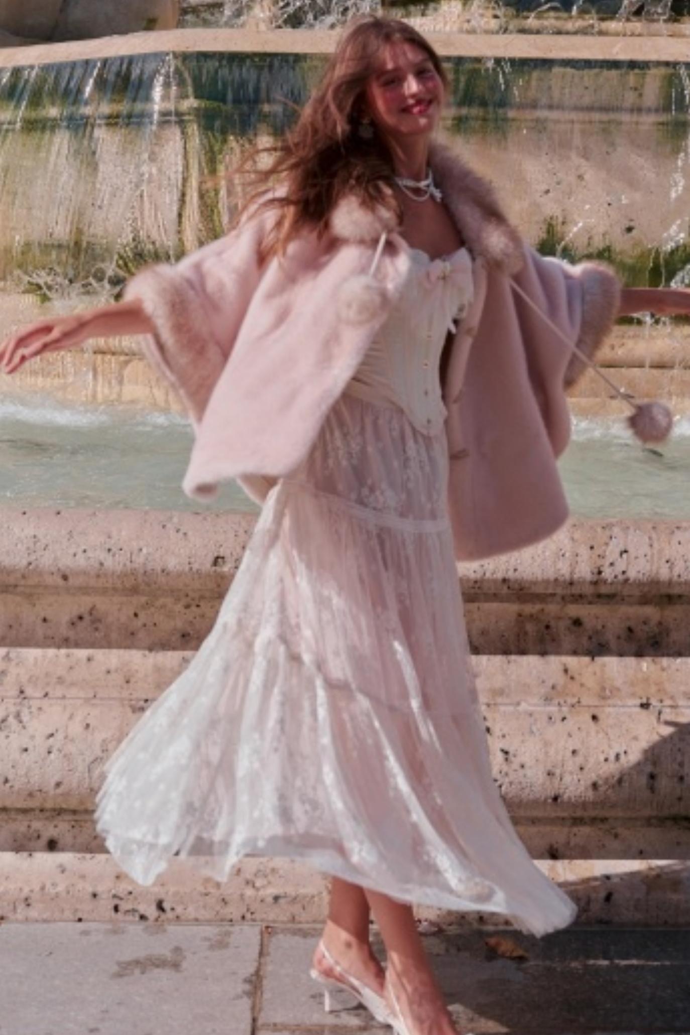 Lacemade Retro Fur Cape Coat