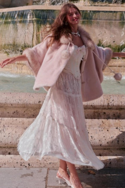 Lacemade Retro Fur Cape Coat