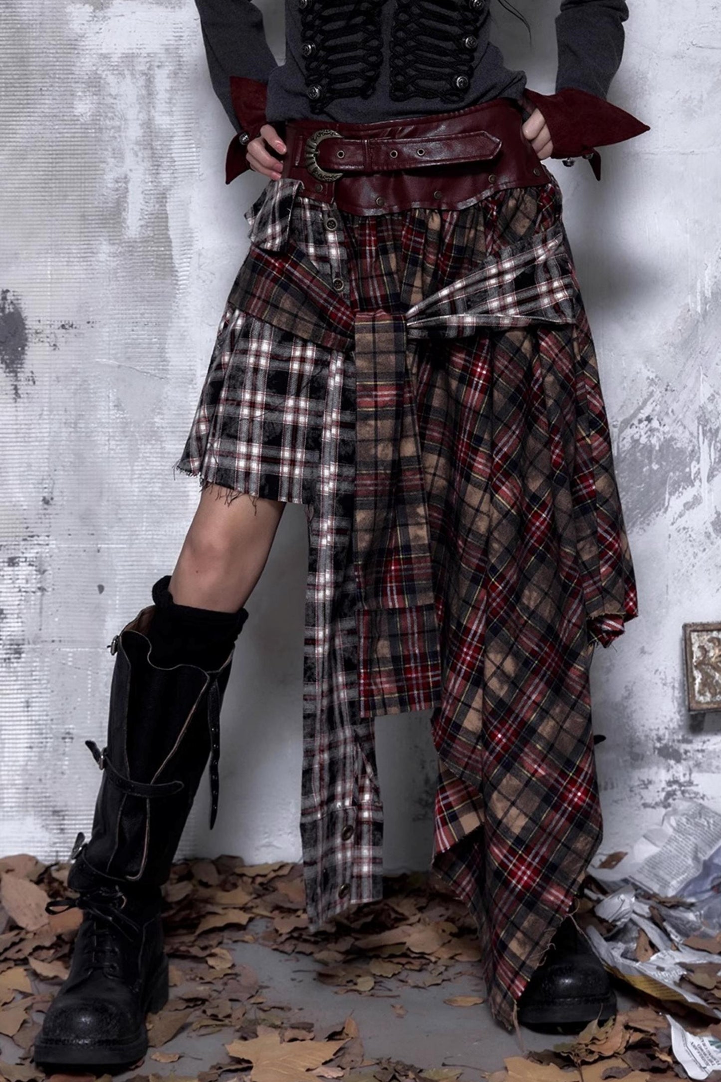 Vintage Punk Plaid Skirt