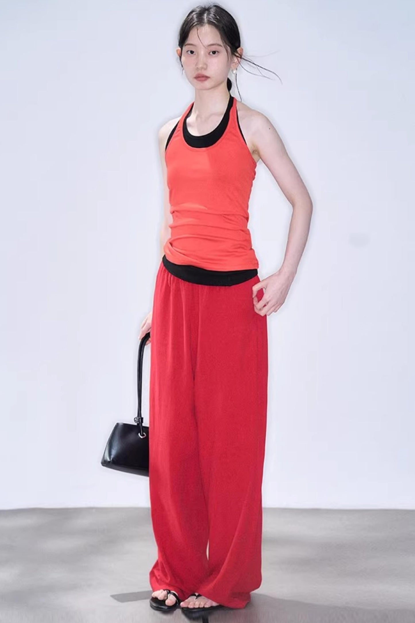 Linen Blend Wide-Leg Pants