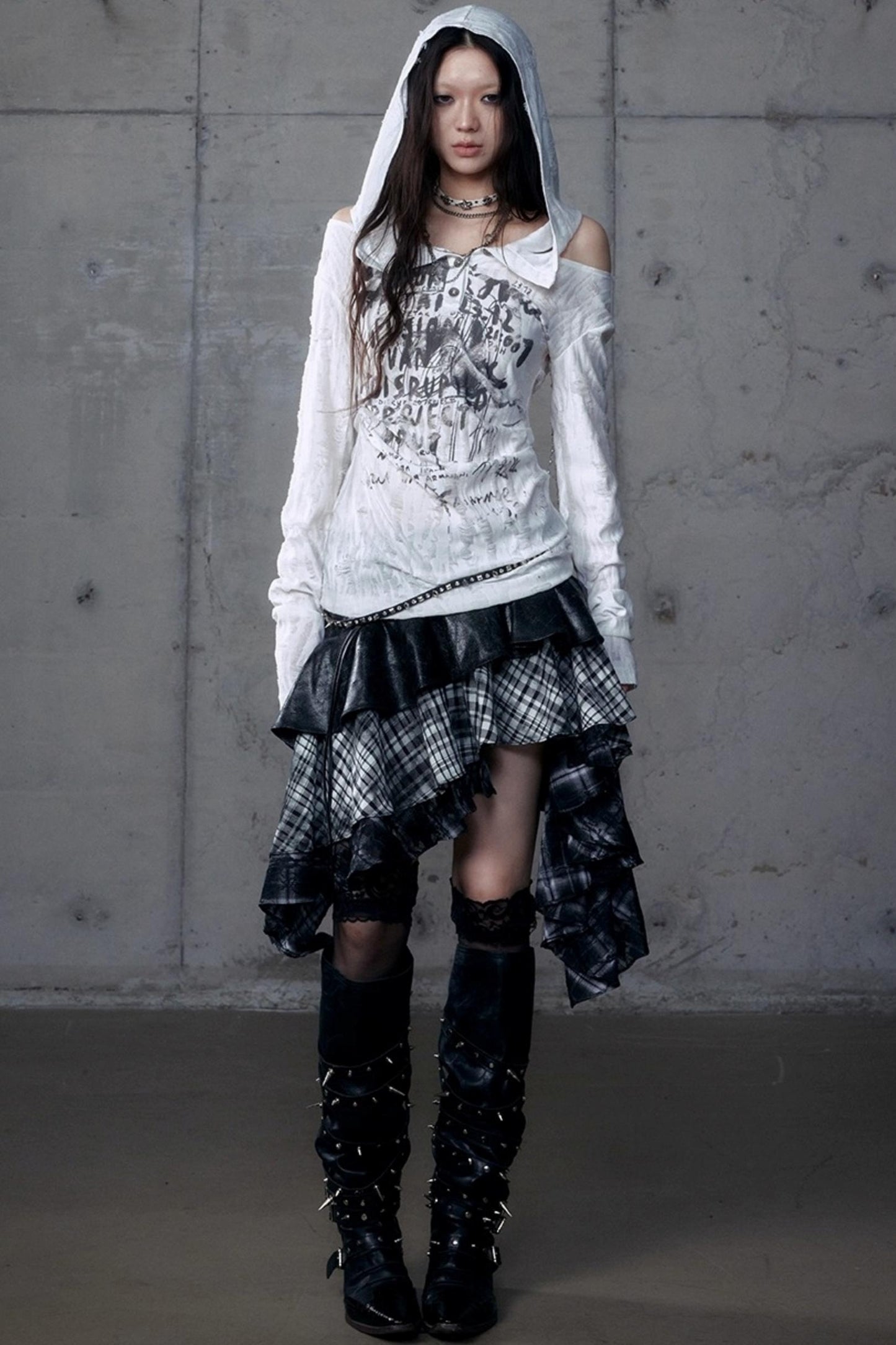 Vintage Punk Hooded Top