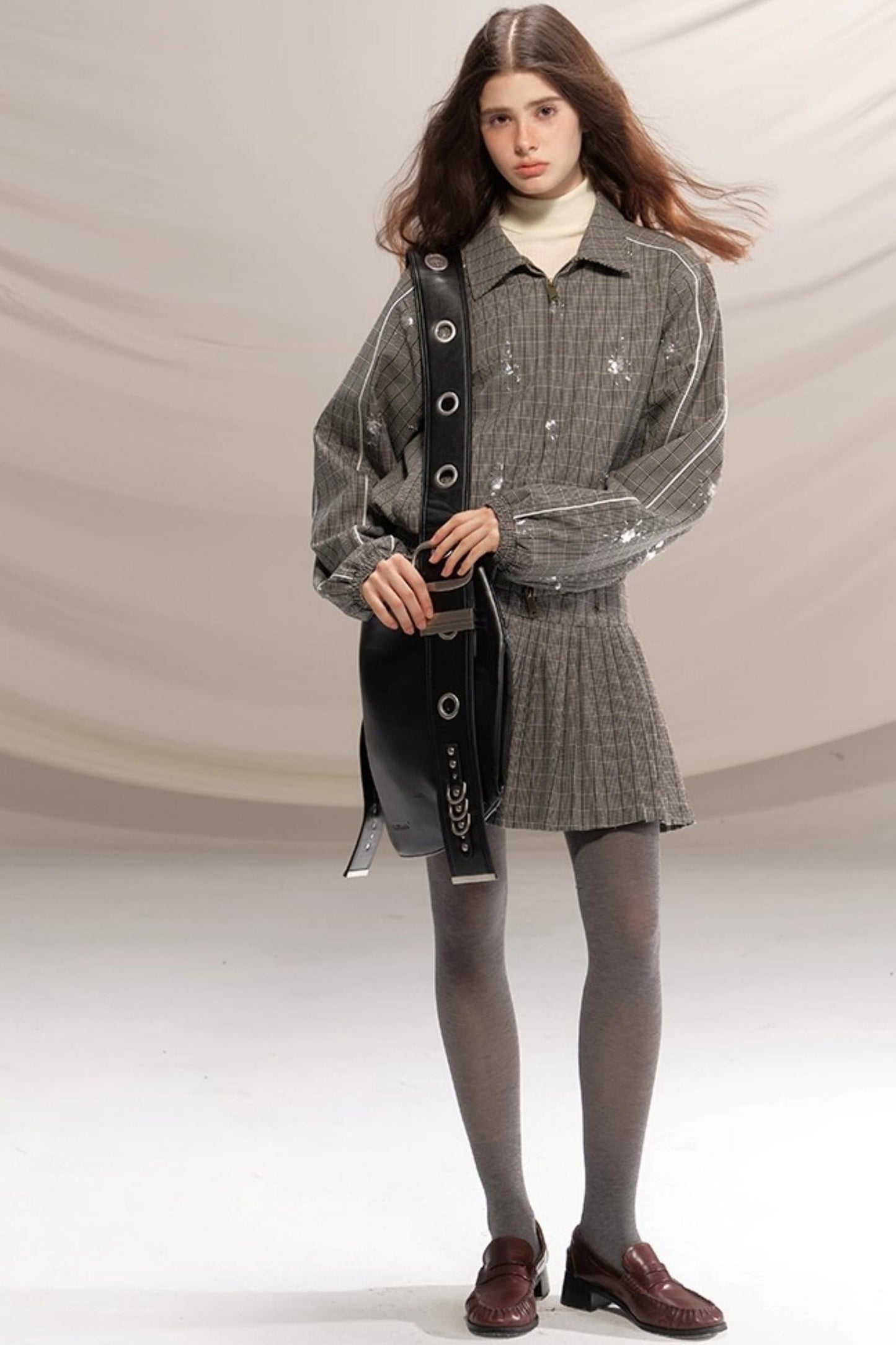 Gray Beaded Academy Jacket Set-Up