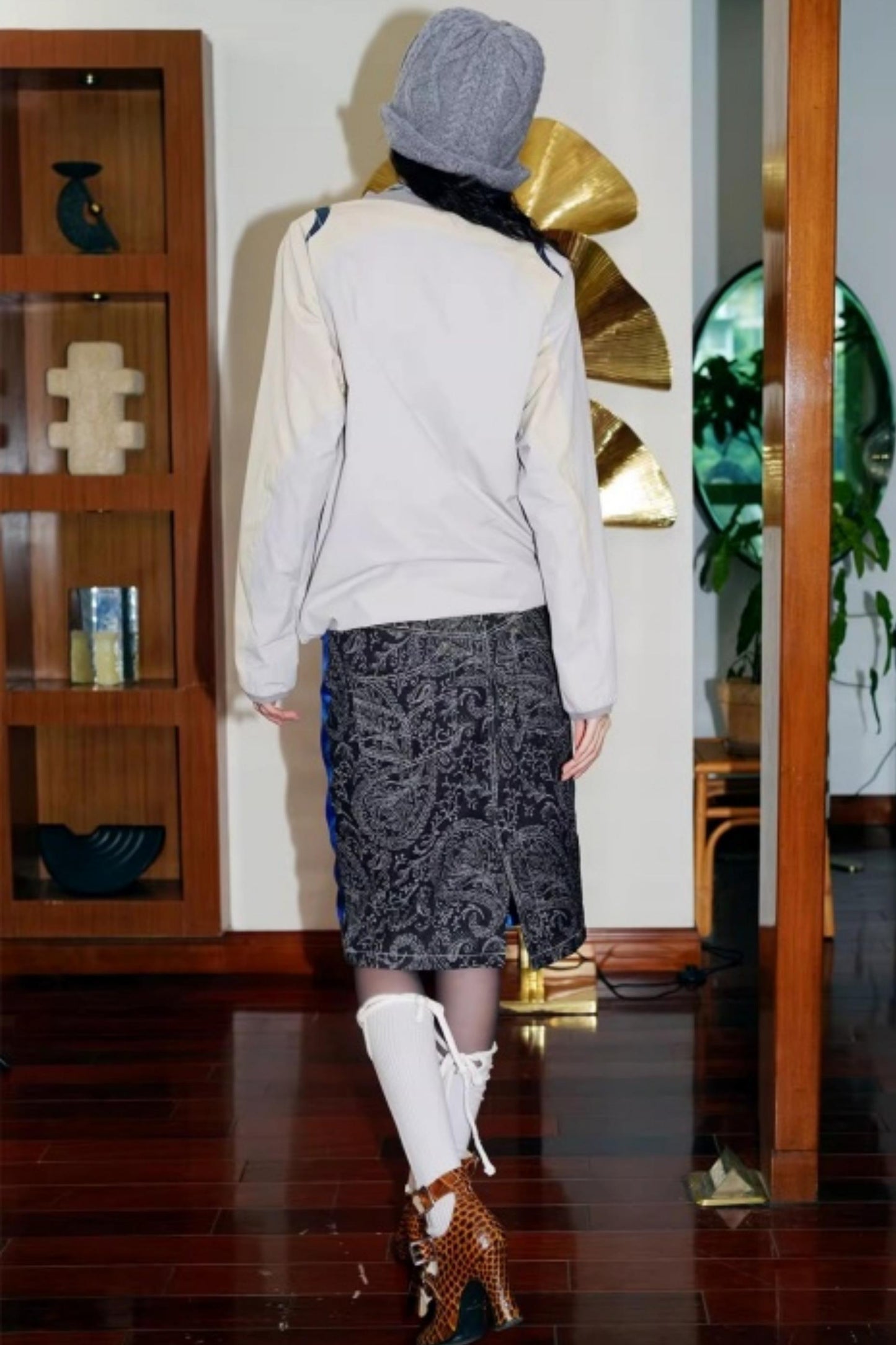 Vintage Original Print Denim Skirt