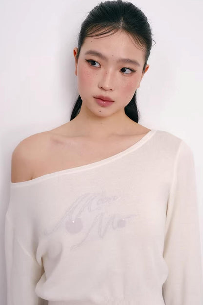 Cherry Jacquard Merino Wool Top