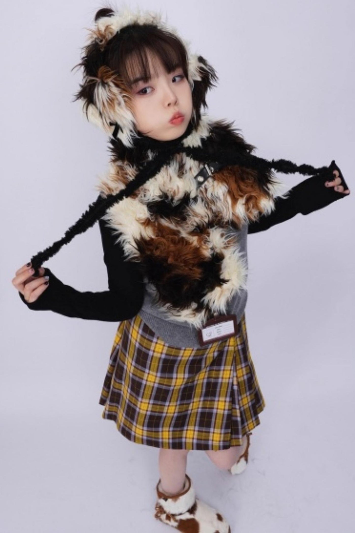 Rebirth Plush Patchwork Scarf