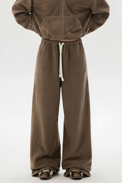 Khaki Fleece Bunny Ear Cardigan Set-Up