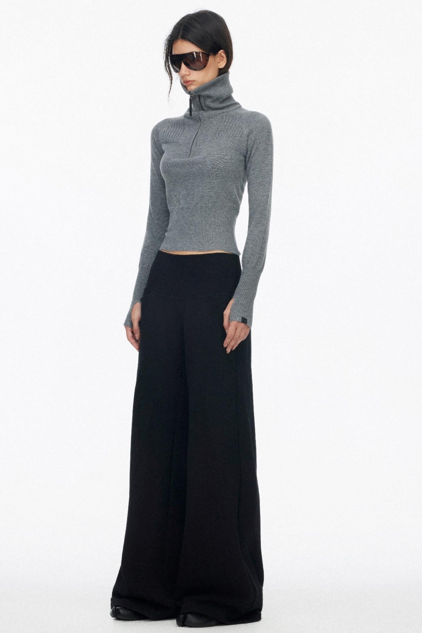 Half-High Collar Knit Top