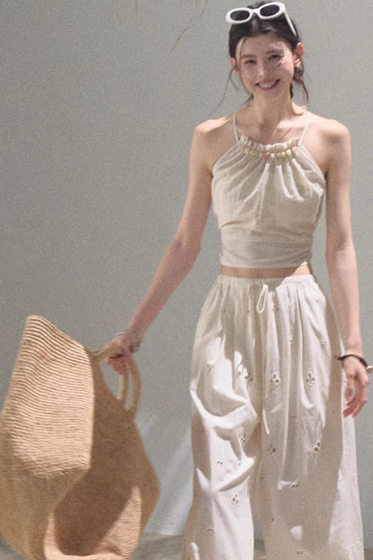 Floral Lace-Up Camisole