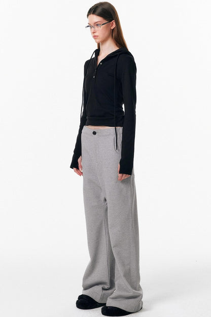 Drawstring Hooded Stretchy Top