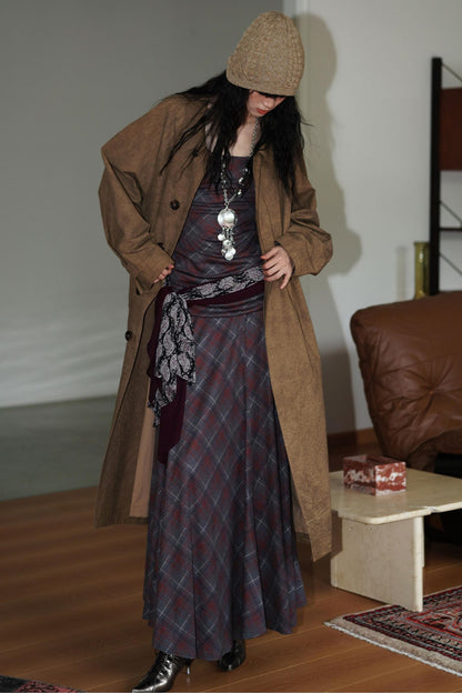 Vintage Check Slim Dress