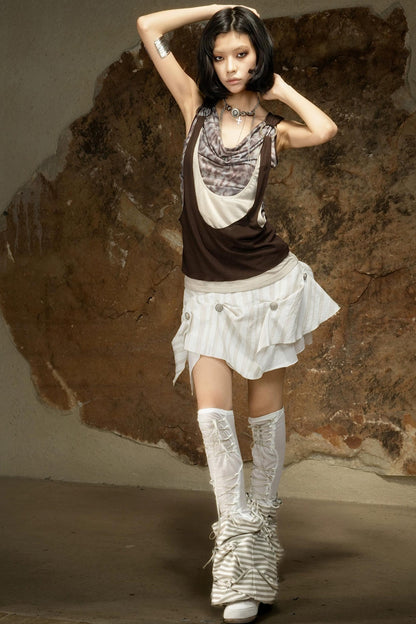Asymmetrical Retro Sleeveless Vest