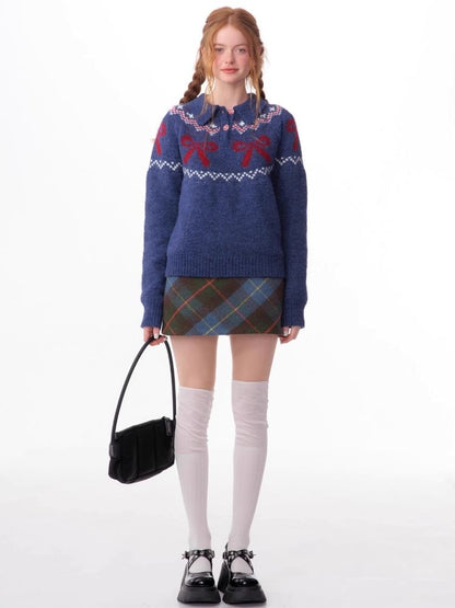 Soft and thick Fair Isle polo neck sweater