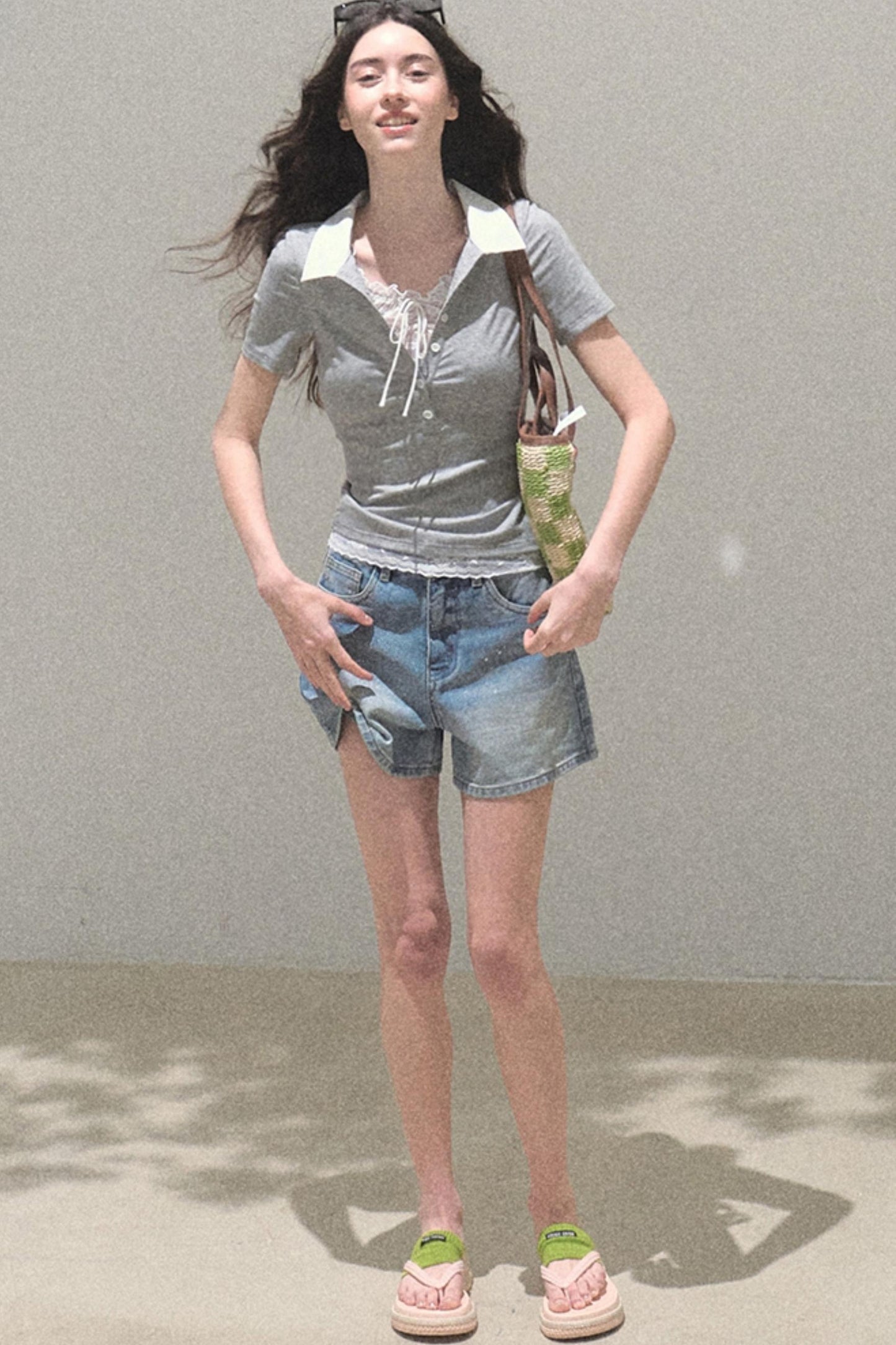 Vintage Skinny Denim Shorts