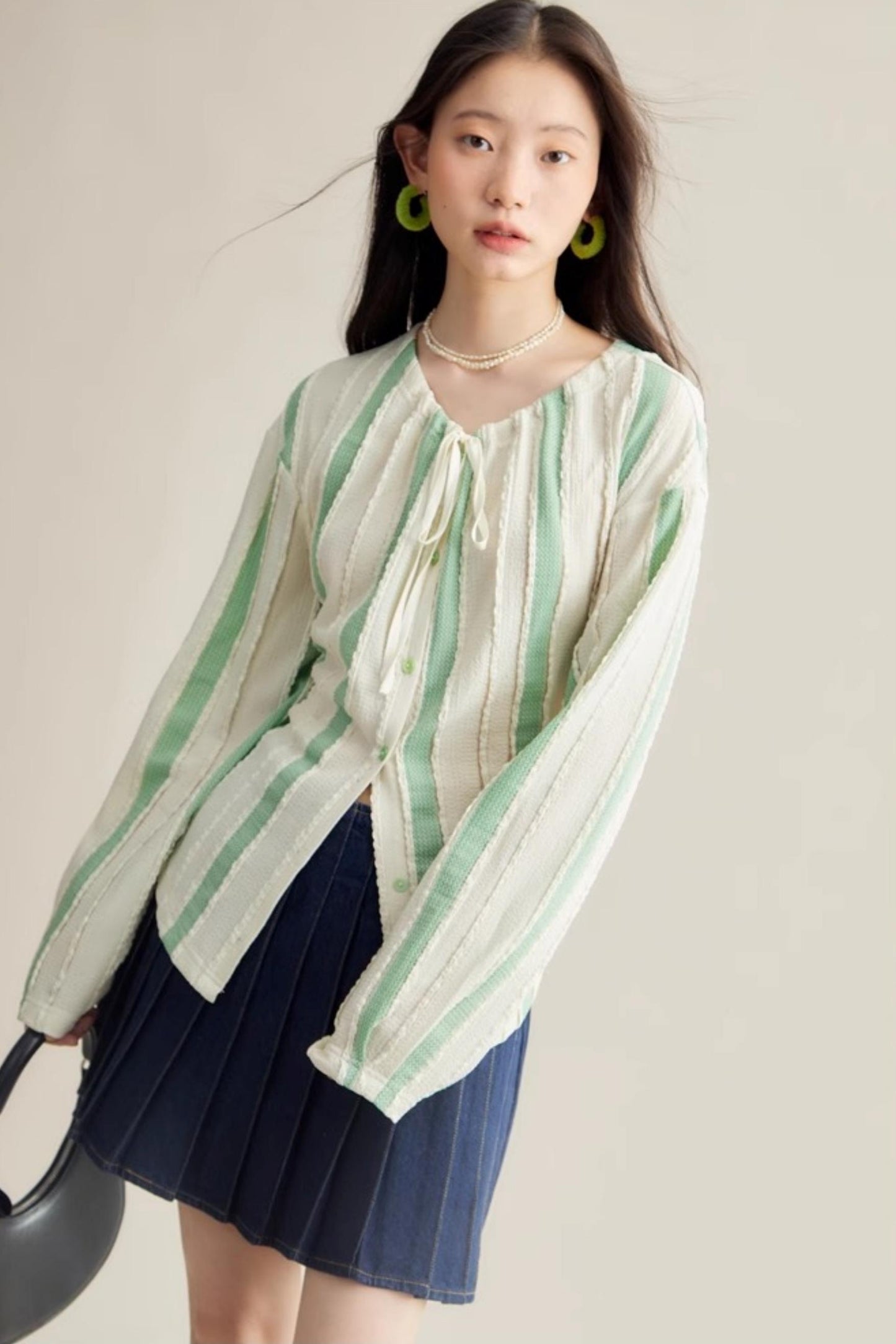 Elven Stripe Cardigan Skirt Set-Up