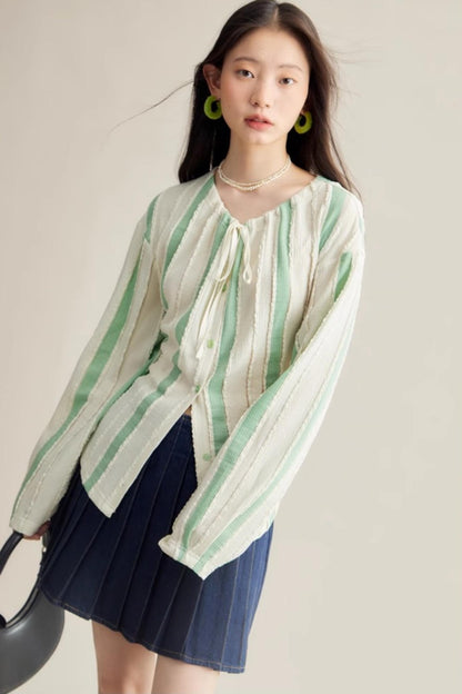 Elven Stripe Cardigan Skirt Set-Up