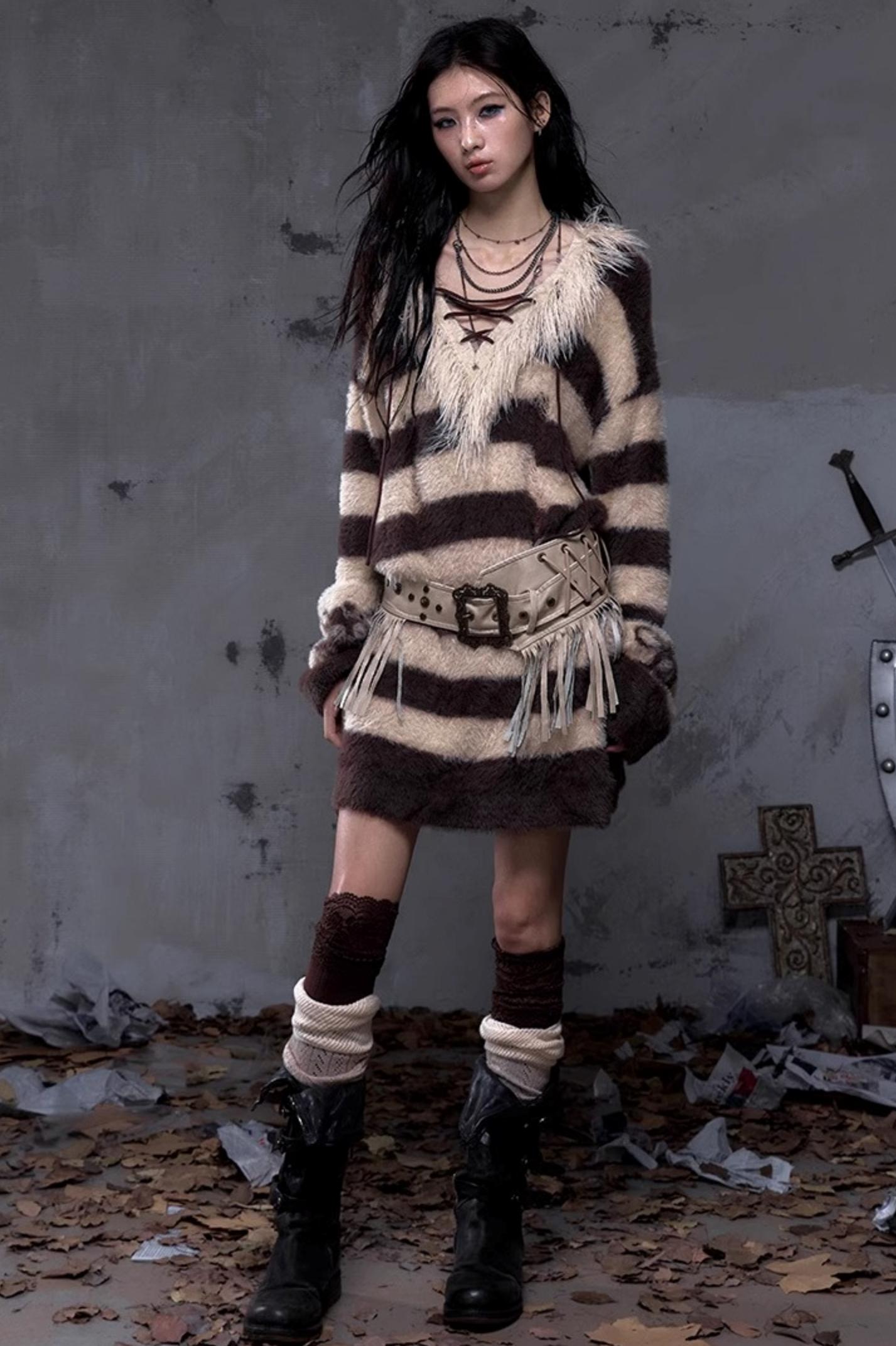 Vintage Street Punk Long Sweater