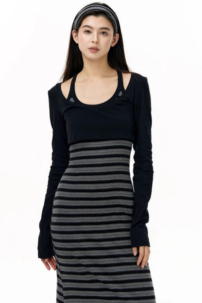 Tencel Striped Camisole Slim Dress