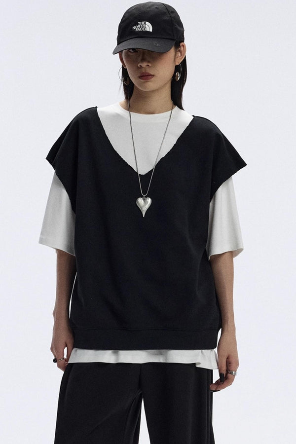V-Neck Sleeveless Layered Top