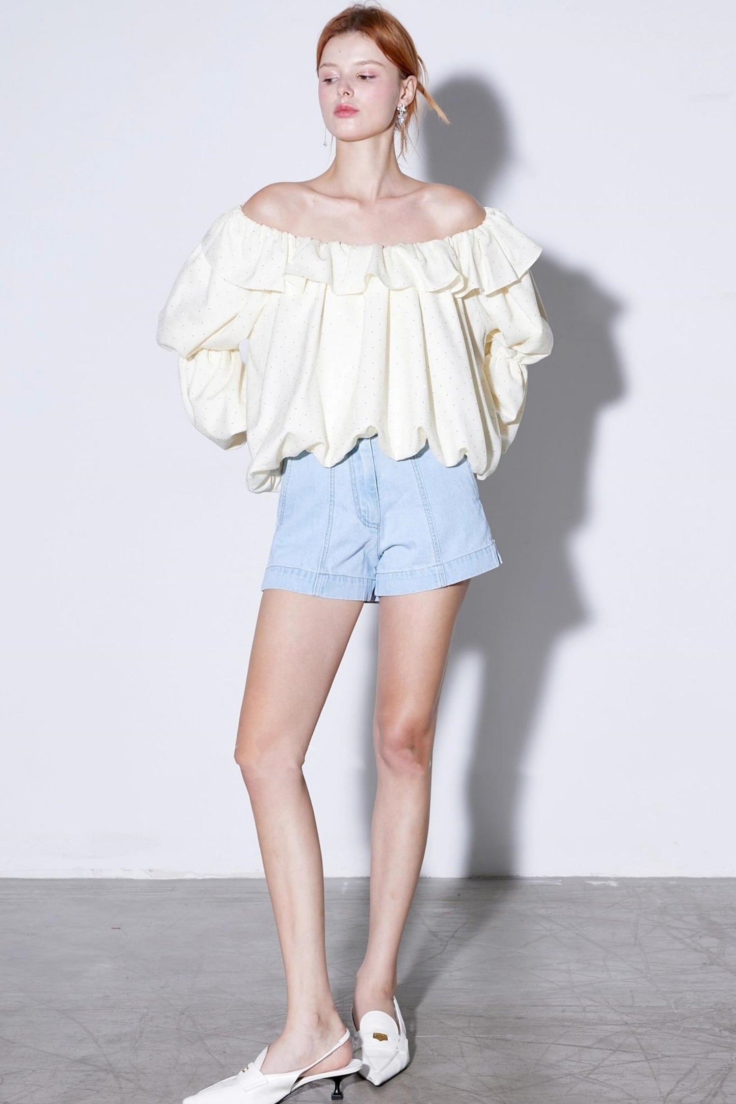 French Diamond Lantern Sleeve Shirt