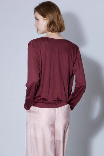 Silk Linen Crossover Blouse Set
