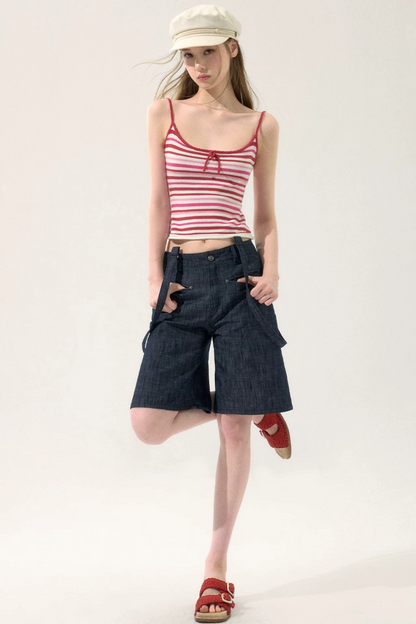 Romantic Striped Knit Vest