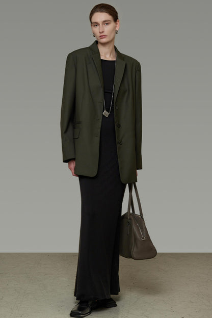 High-End Loose Pleated Coat Set-Up