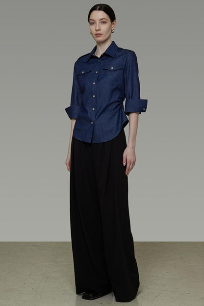 Dark Blue Slim-Fit Shirt