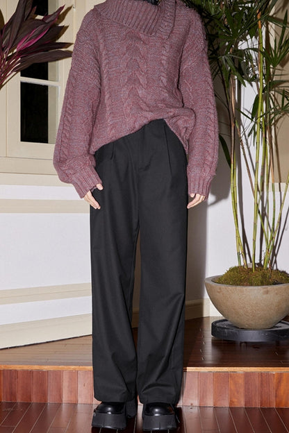 Simple Style Straight-Leg Pants