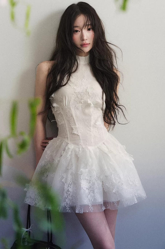 White Lace Off-Shoulder Dress