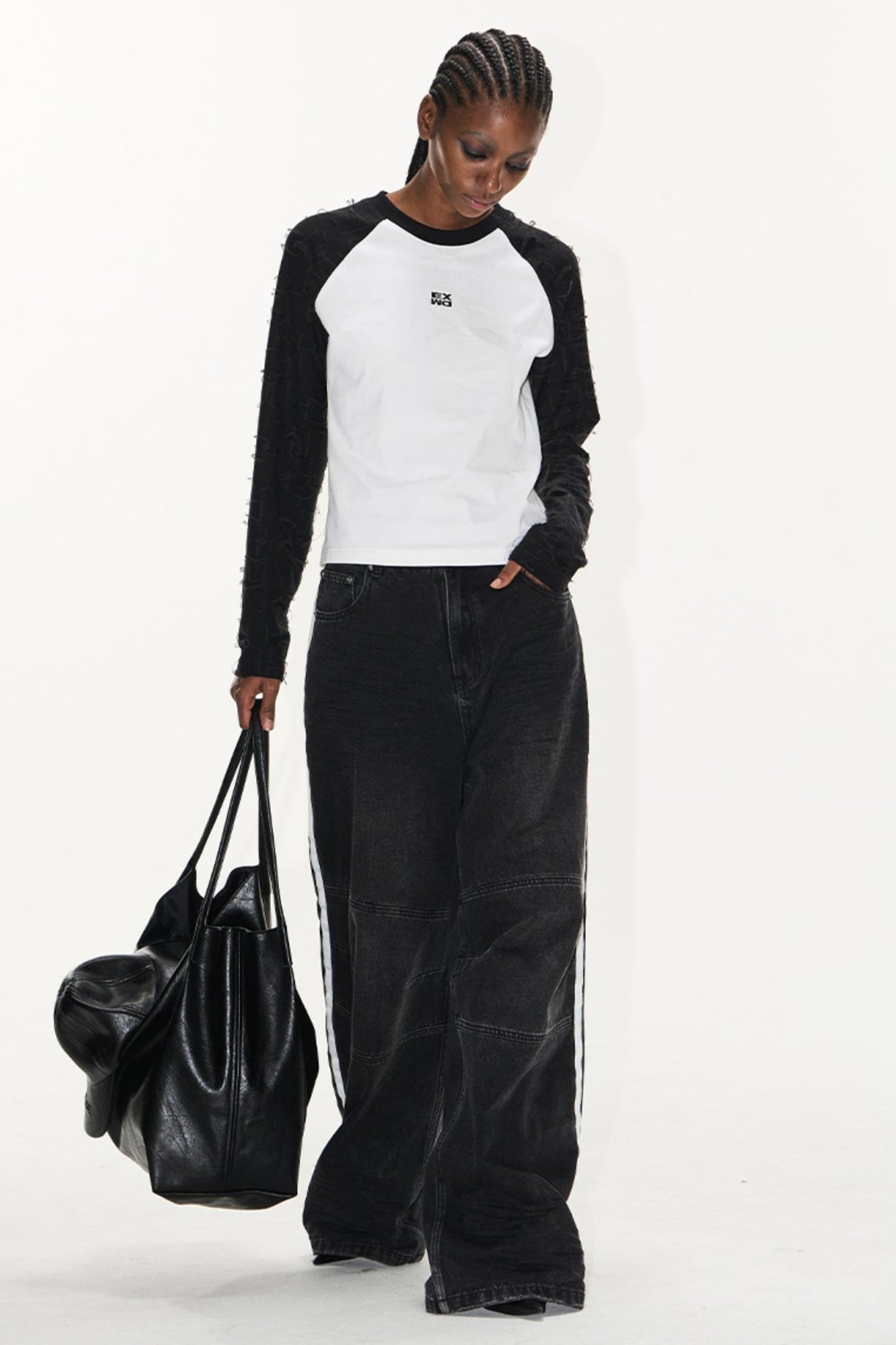 Relaxed Color-Block Jeans