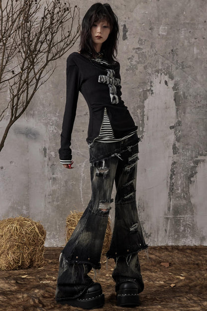 Vintage Punk Bootcut Jeans