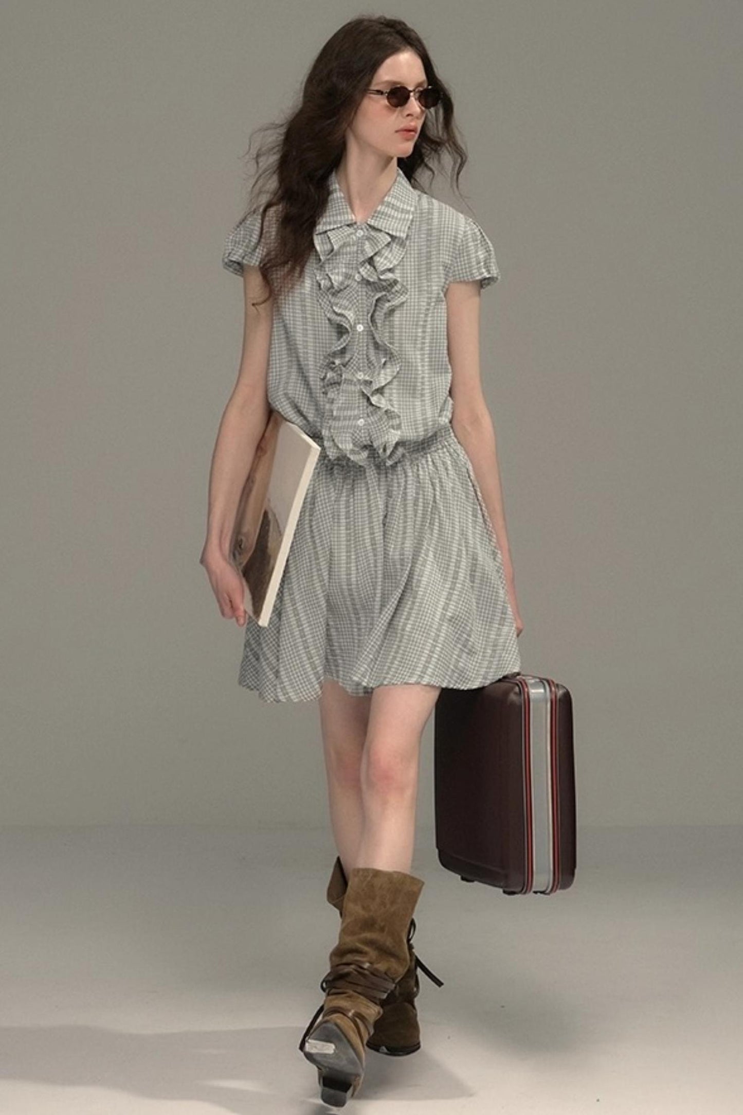 Silver Coral Jacquard Lace Dress