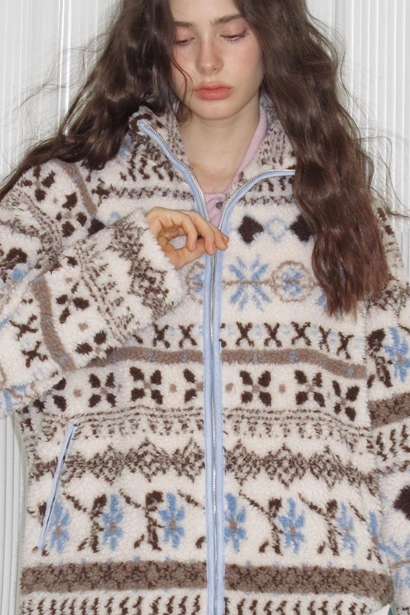 Sea Salt Cocoa Faux Shearling Jacket Set-Up