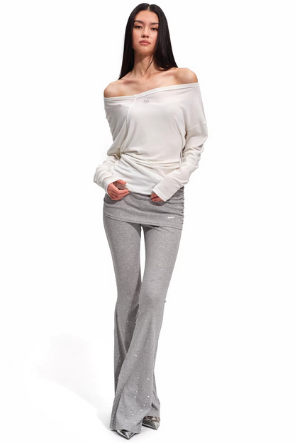 Merino Wool One-Shoulder Knit Top